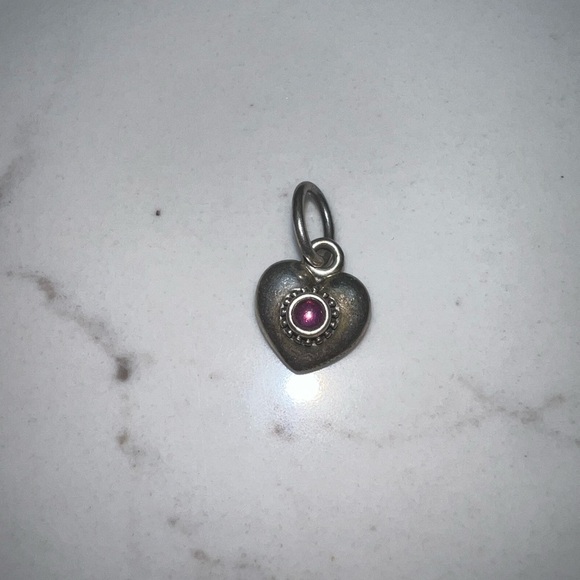 Pandora Treasured Hearts with Rhodolite Charm (390324RHL)
